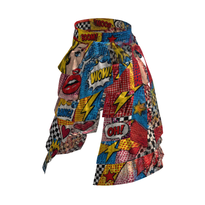 Blue Y2K Pop Art Comic Layered Pants [PBR]