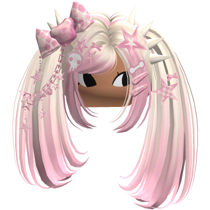 ♡ Scene Spiky Moe Pigtails (Pink Beige)