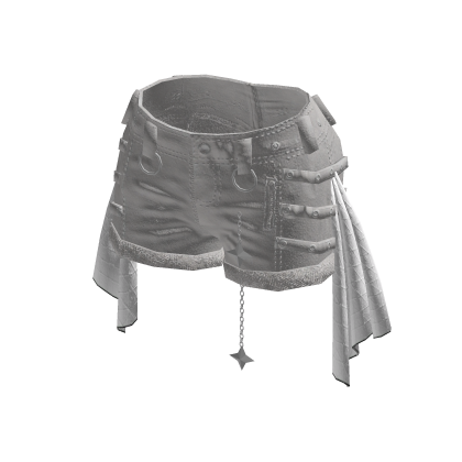 Goth Emo Strap Shorts w/ Star Chain (White)