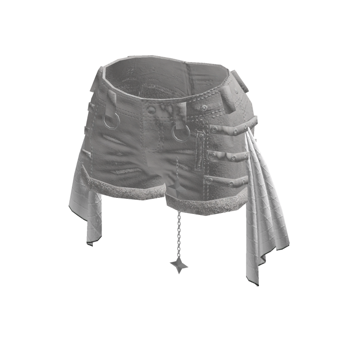 Goth Emo Strap Shorts w/ Star Chain (White)