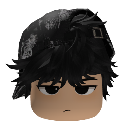Emo Hat With Black Hair And Face v2 thumbnail