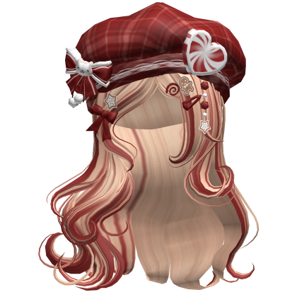 ♡ Christmas Swirls w/ Beret (Blonde & Red)