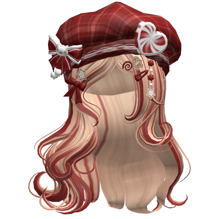 ♡ Christmas Swirls w/ Beret (Blonde & Red)