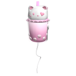 Cute Pink Kitty Paw Boba Balloon
