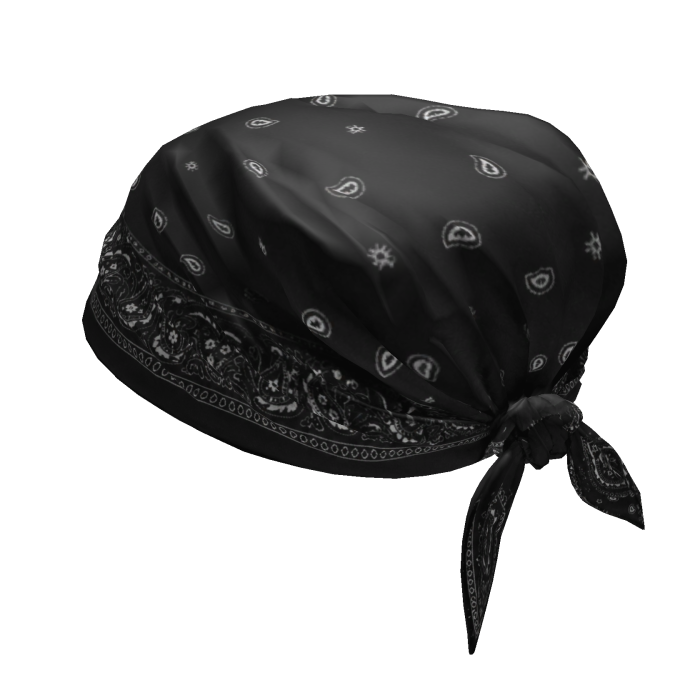 Bandana Tied Around The Head in Black
