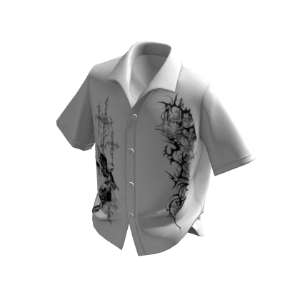 White Angelic Sigil Button Up Shirt thumbnail