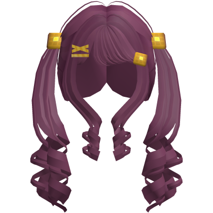 Plum Purple Waffle Pigtail Curls