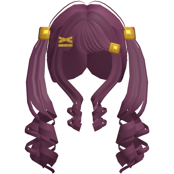 Plum Purple Waffle Pigtail Curls