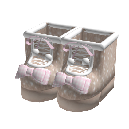 ♡ : brown fawn plaid bow fur boots 3.0 thumbnail