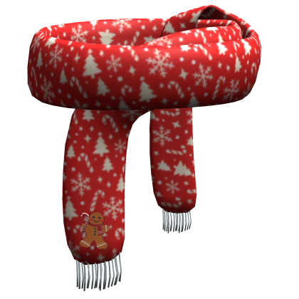 red cozy christmas scarf