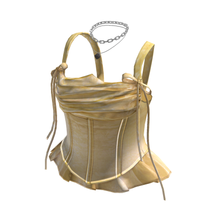 Corset Top with Draped Neckline (Yellow)