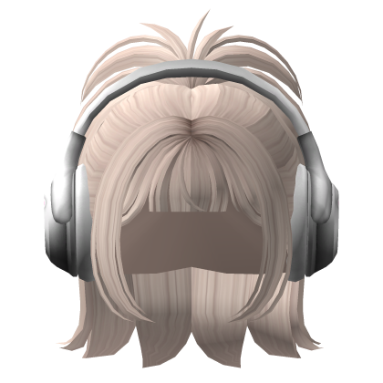 Y2K Popstar Ponytail with Headphones Platinum Roblox item