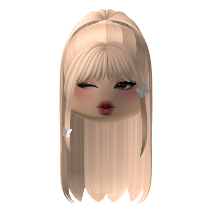 KPOP Ponytail Hair w/ Makeup (Blonde) Roblox item