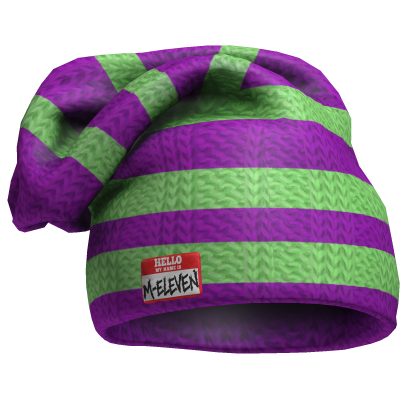 M11! - Oversized Purple Beanie Strips Roblox item