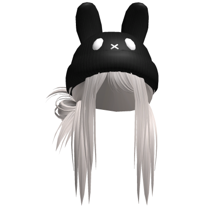 Moe Messy Girl Hair W/ Bunny Hat  Silver V3
