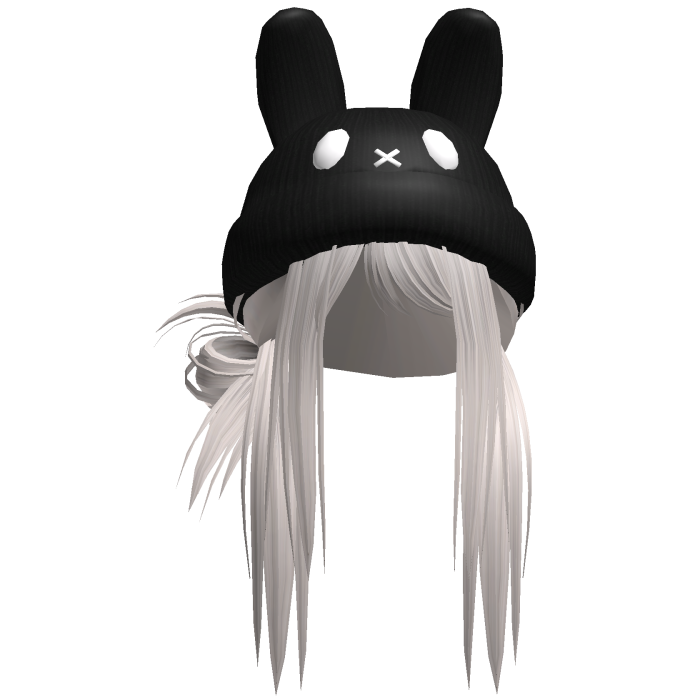 Moe Messy Girl Hair W/ Bunny Hat  Silver V3