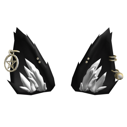 Black Gold Pierced Goth Cat Ears