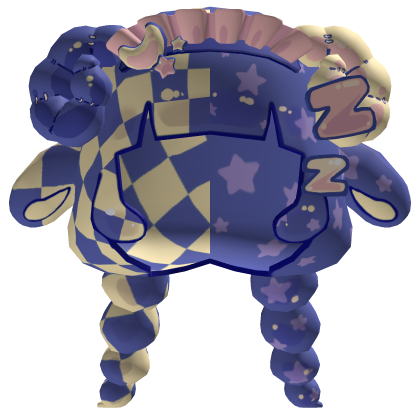 ♡ sleepy starry ram checkered low poly pigtails