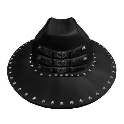 Black Goth Studded Fedora
