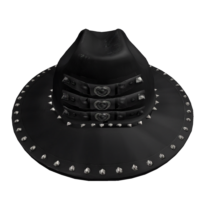 Black Goth Studded Fedora