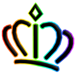 Cartoony Rainbow Neon Crown
