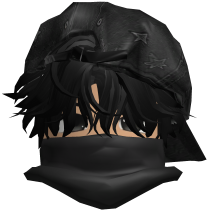 y2k anime boy cute black hair face mask tryhard