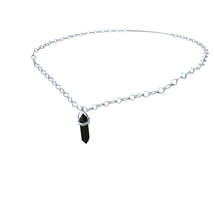 {1.0} Silver Crystal Necklace Onyx