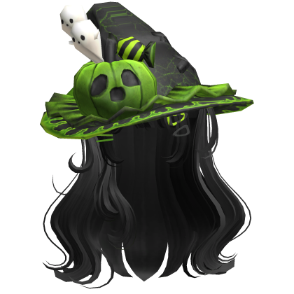 Black Cute Tilted Pumpkin Halloween Hair