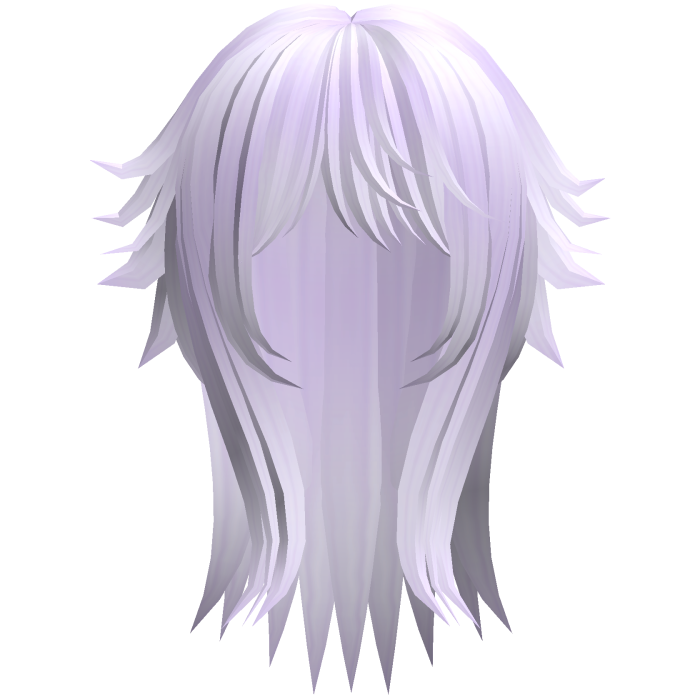 cute messy long moe hair with tufts in purple