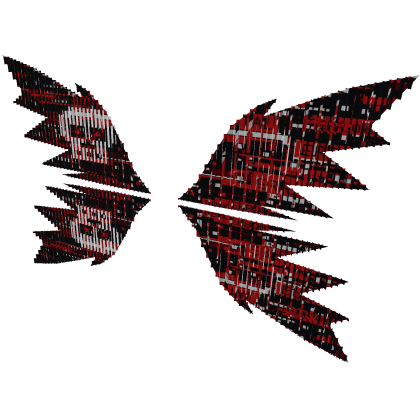 Pixel Skull Wings Glitchy