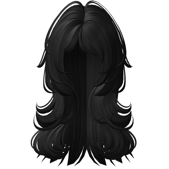 black layered long wispy fluffy emo haircut