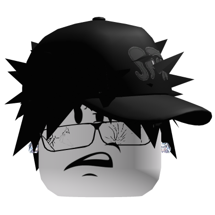 Dashie epic hair hat, broken glasses, y2k earrings