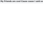 My Friends are cool Cause cause I said so