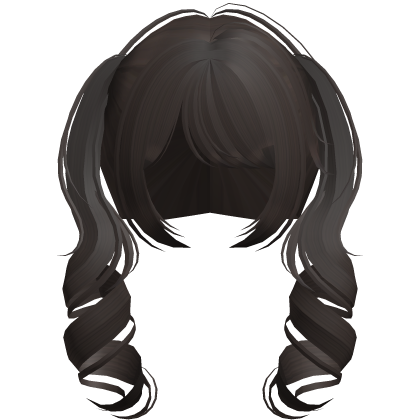 ♡ swirly cute anime moe pigtails (deep brown) Roblox item