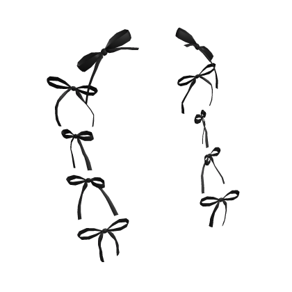 Bubble Braids Hair Bows [Black] Roblox item