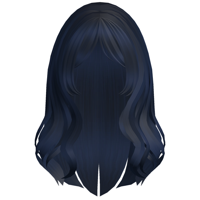 Preppy Wavy Hair w/ Curtain Bangs (Blue)
