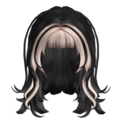 Two-tone Grunge Y2K Black & Blonde Wolfcut Hair Roblox item