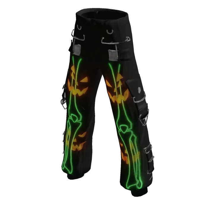 Y2K Neon Skeleton & Pumpkin Pants