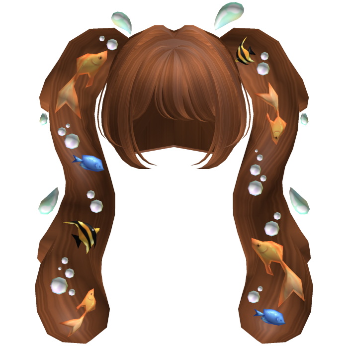 Aquatic Flowing Bubbly Fish Pigtails in Copper
