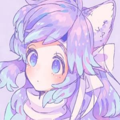 Purple kawaii anime wolf girl Roblox decal