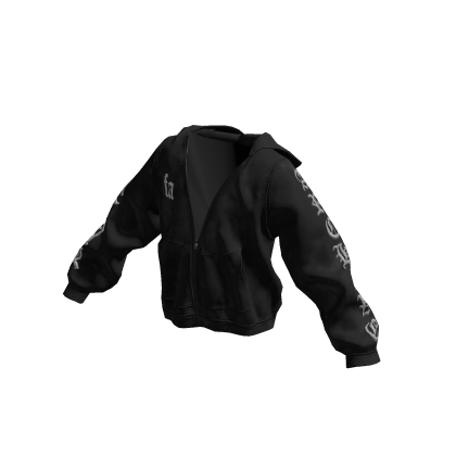 Black Zip Up Streetwear Hoodie thumbnail