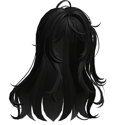 Black Wavy Flowy Long Girl Hair 37. Roblox item