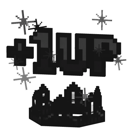 [Animated] Black Glitch Crown with +1UP  Roblox item
