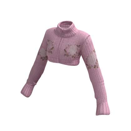 Pink Knit Turtleneck Cardigan | Roblox Item - Rolimon's