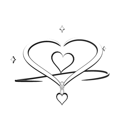 Glowing Heart Halo White Black