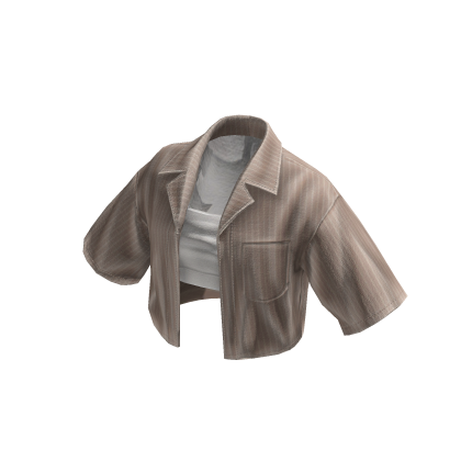 Summer Y2k shirt w/ crop top [beige] thumbnail