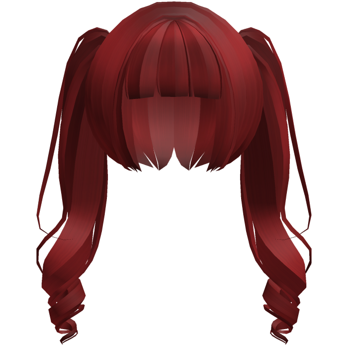 moe neat jirai curly ponytails w bangs red