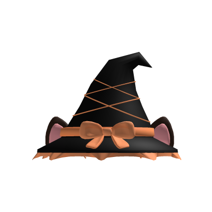 ♡ Cute Halloween Witch Hat (Orange& Black) Roblox item