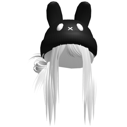 Moe Messy Girl Hair W/ Bunny Hat  White V2