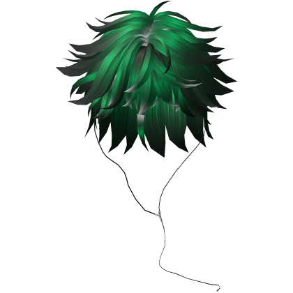 Y2K emo boy with headphones, green hair